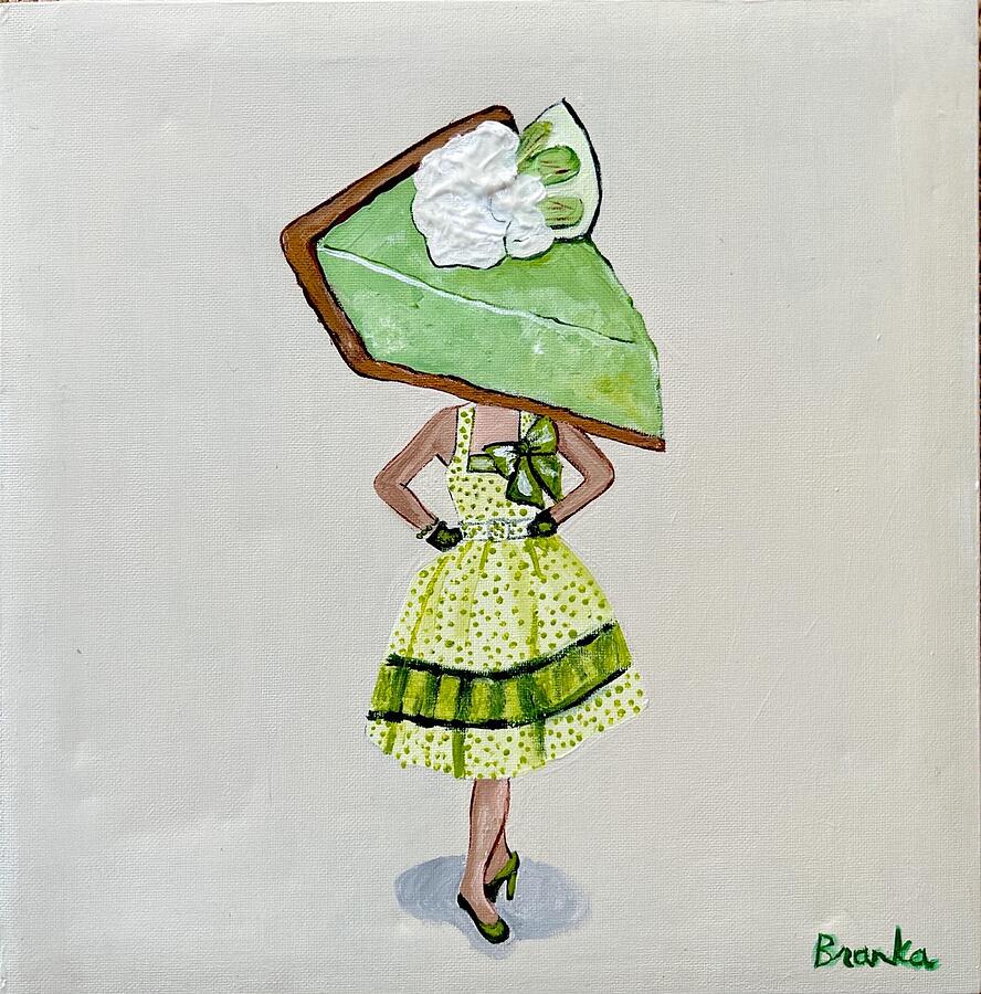 Sweetcakes Key Lime Pie Painting by Branka Moore