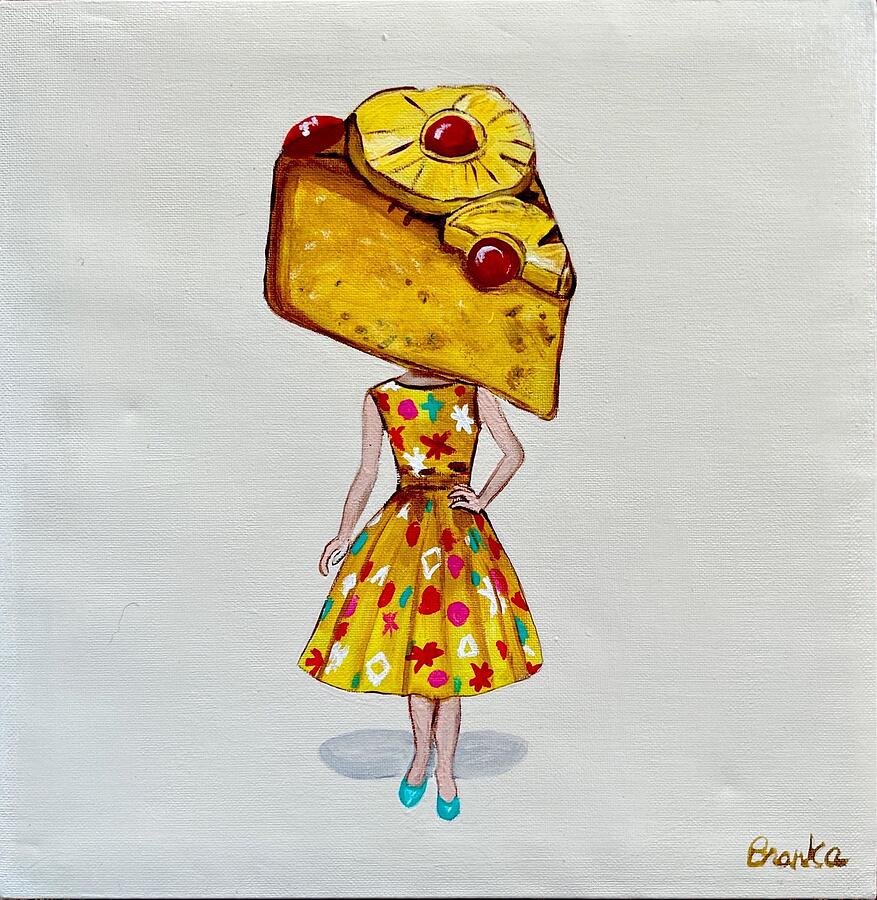 Cheese Painting - Sweetcakes Pineapple Upside Down by Branka Moore