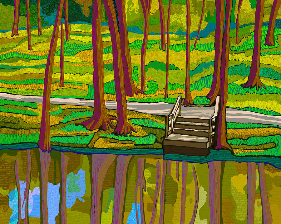 Sweetgum Pond Digital Art by Rod Whyte