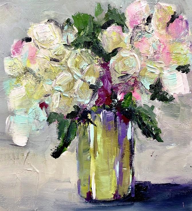 Sweetheart Roses Painting by Debra Wronzberg - Fine Art America