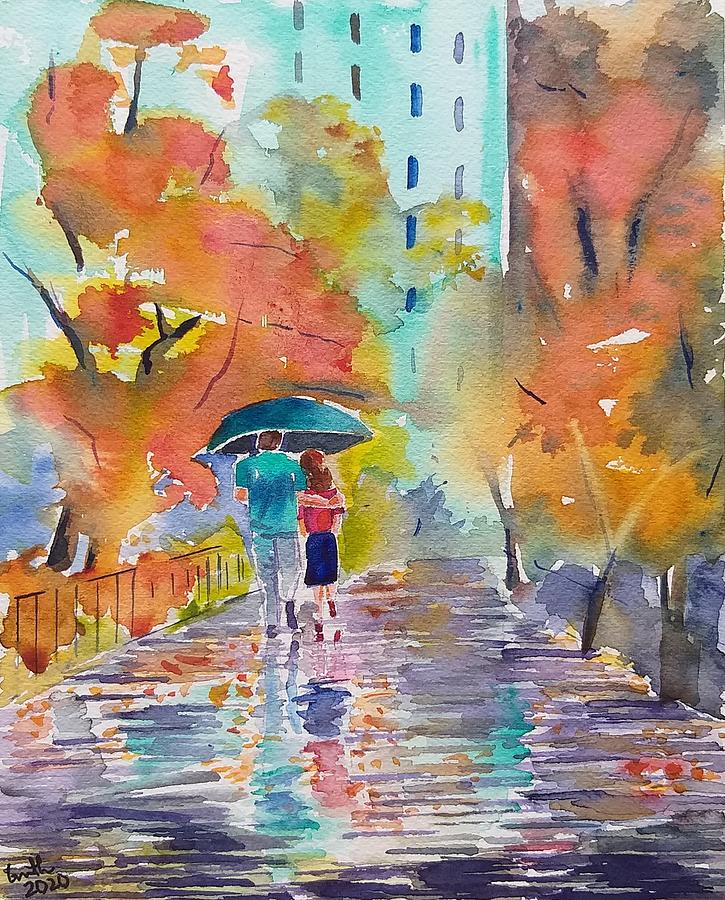 Fall Painting - Sweetheart, watercolor painting  by Geeta Yerra