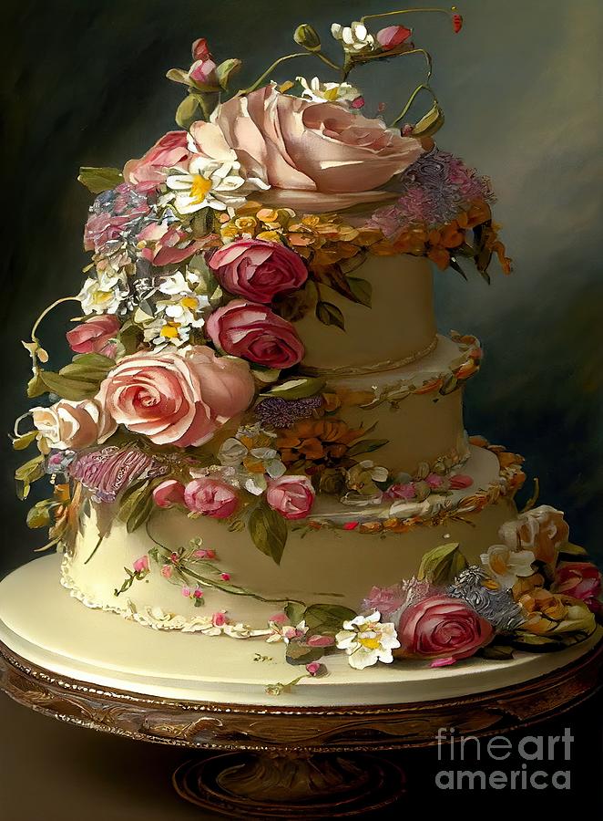 Fancy Cake Painting - Sweetness and Light II by Mindy Sommers
