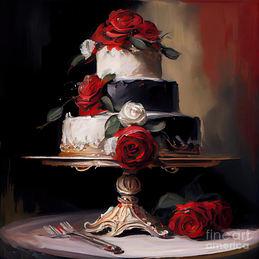 Fancy Cake Painting - Sweetness and Light IV by Mindy Sommers