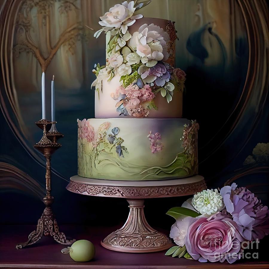 Fancy Cake Painting - Sweetness and Light V by Mindy Sommers