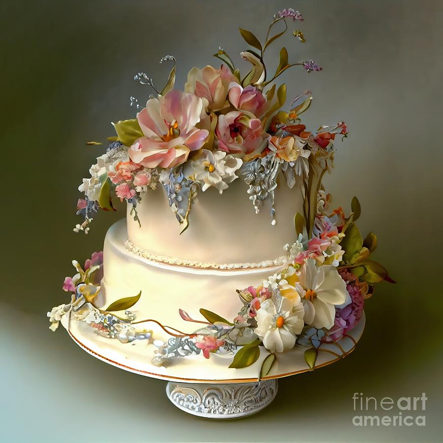 Fancy Cake Painting - Sweetness and Light VIII by Mindy Sommers