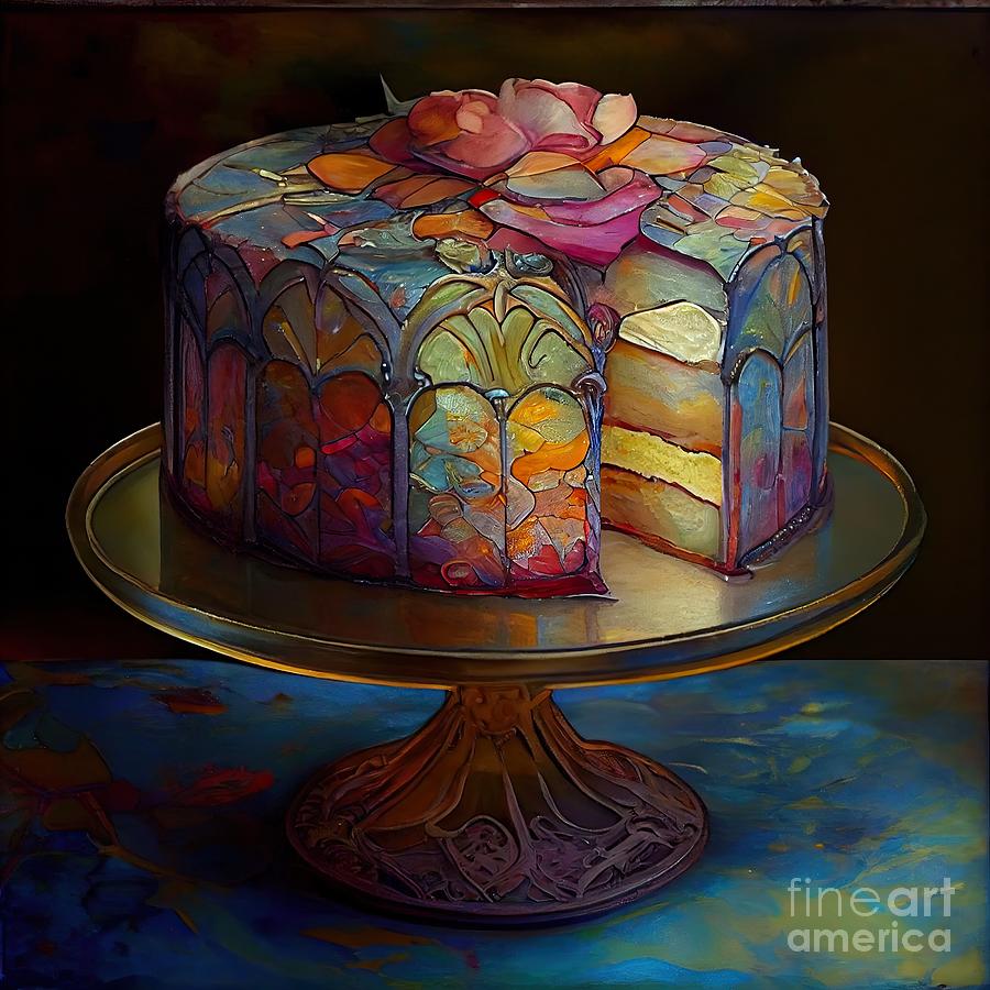Fancy Cake Painting - Sweetness and Light XV by Mindy Sommers