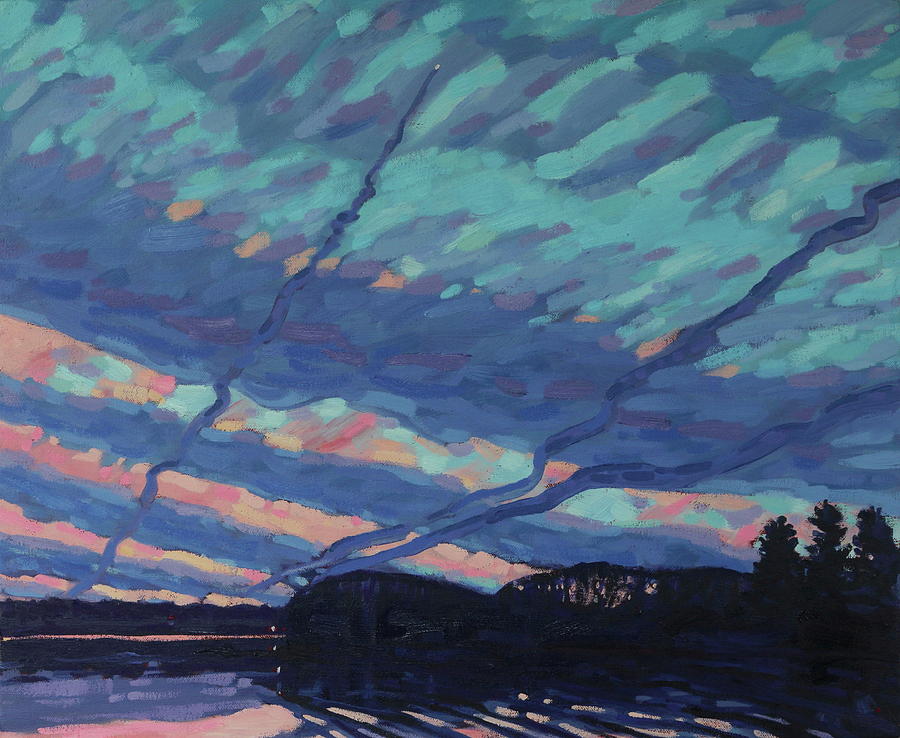 Swell April Sunset at Singleton Painting by Phil Chadwick
