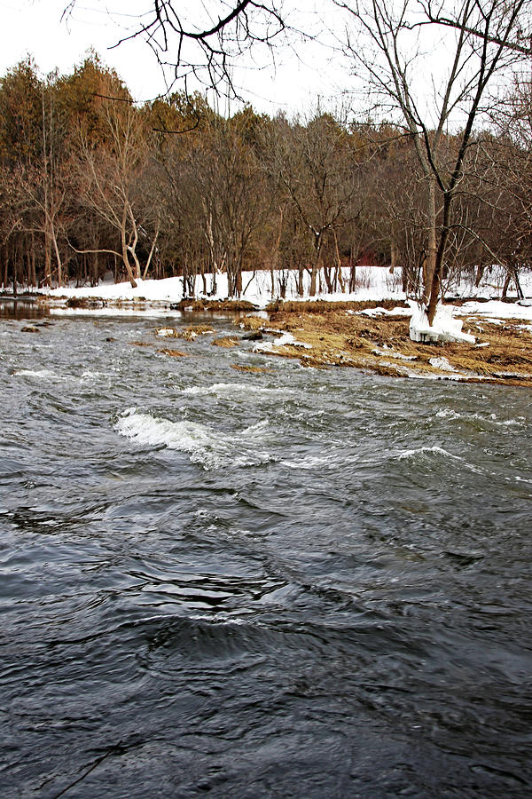 Swift Flowing River In Winter I Photograph by Debbie Oppermann
