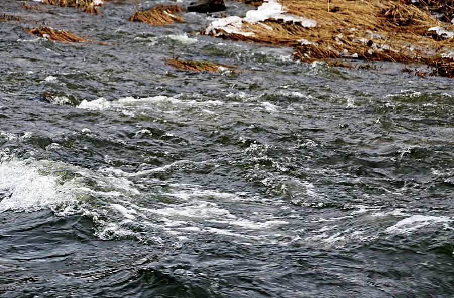 Swift Flowing River In Winter II Photograph
