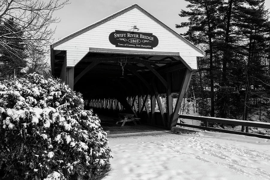 Swift River Bridge Conway New Hampshire Black and White Photograph by Toby McGuire