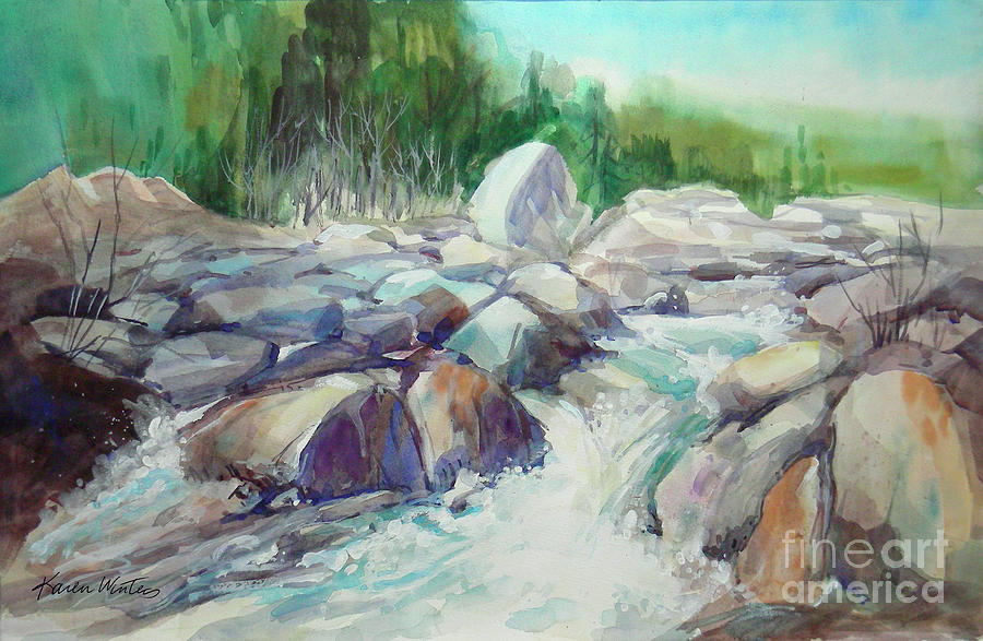 Pasadena Painting - Swift water, Eaton Canyon by Karen Winters