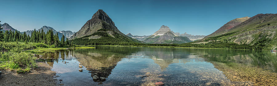 Many Glacier Photograph - Swiftcurrent Panorama by Blake Passmore