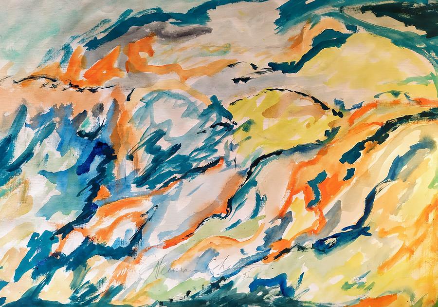 Swiftly Flowing Water Painting by Esther Newman-Cohen