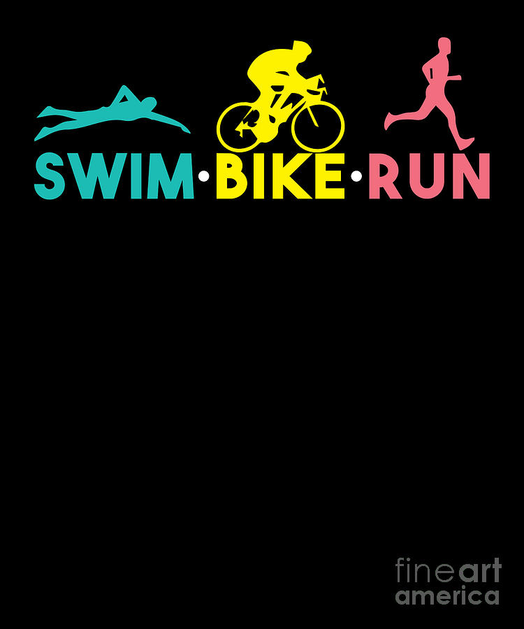 Swim Bike Run Swimming Bicycle Running Cardio Swimmer Cyclist Runner T Digital Art By Thomas