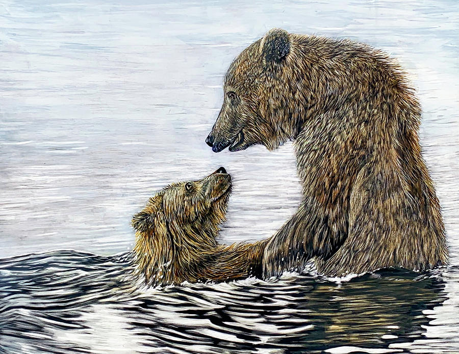 Swim Lesson Painting by Mark Ray
