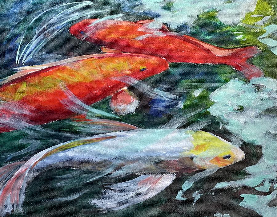 Swimming Around Painting by Diane Becker - Fine Art America