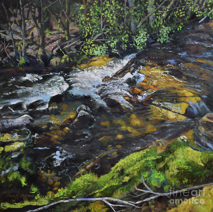 Harper Creek Painting - Swimming Hole in the Creek by Jan Dappen