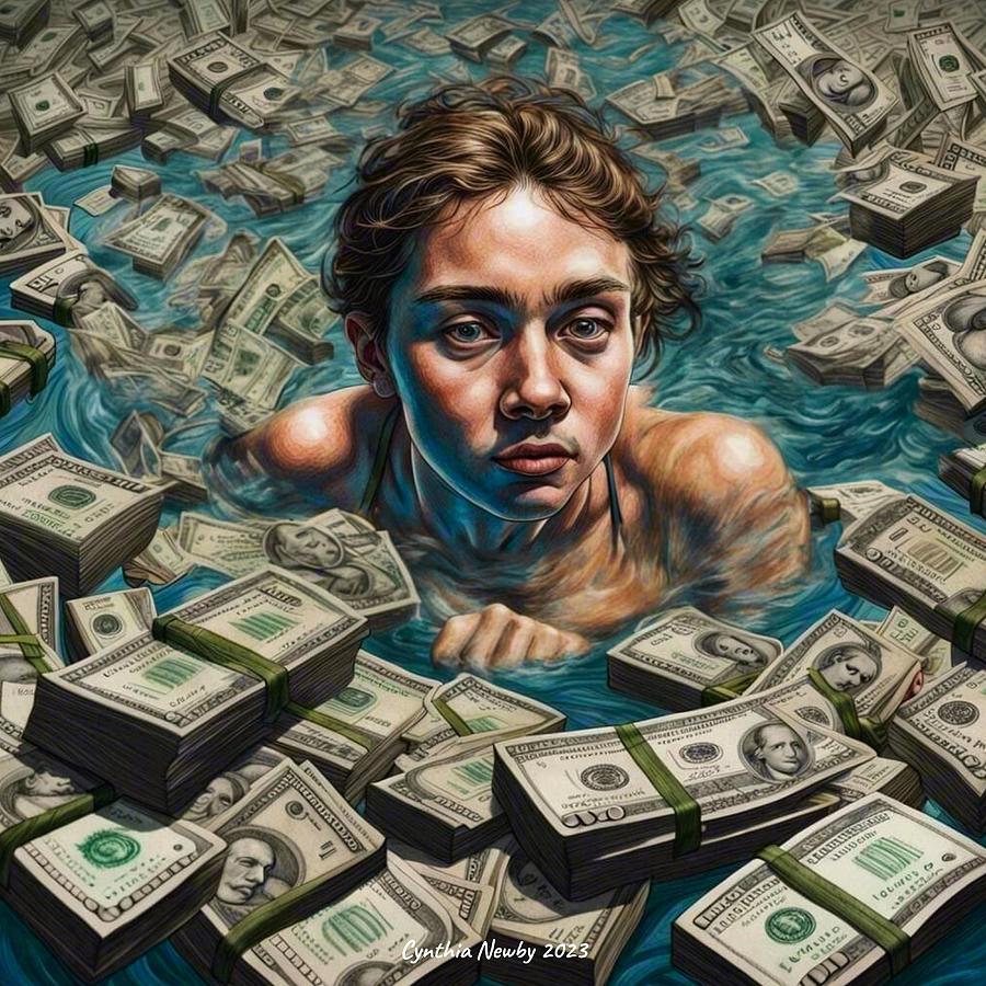 Swimming In Money Digital Art By Cindys Creative Corner Fine Art America