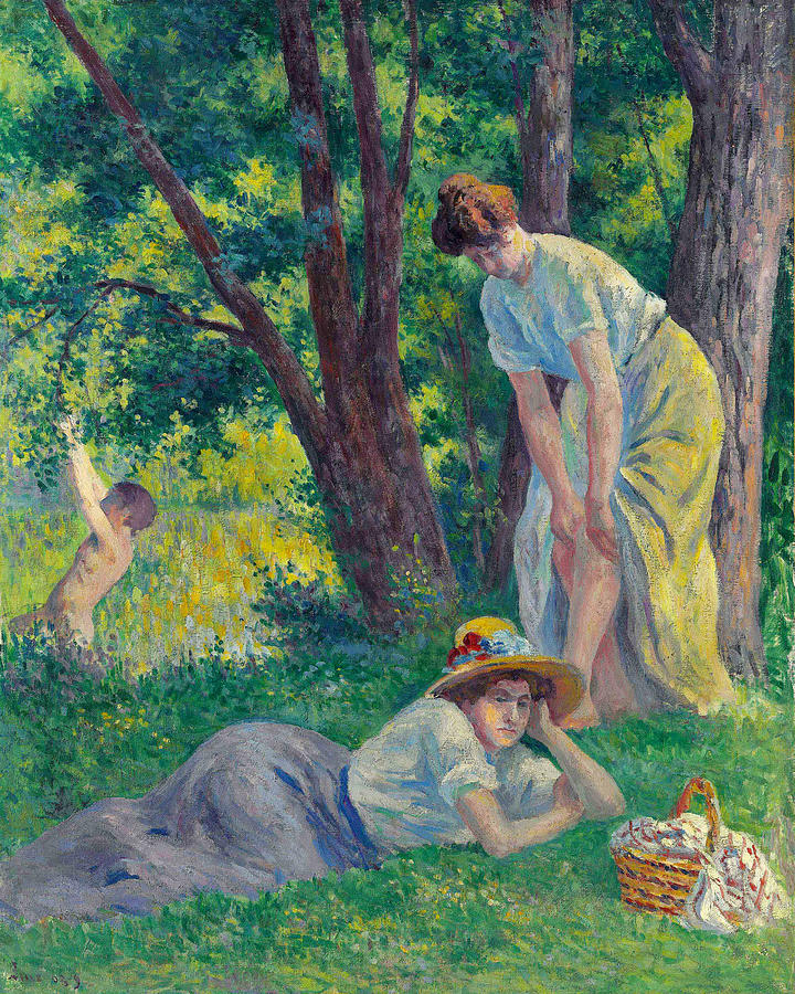 Swimming Painting By Maximilien Luce Pixels