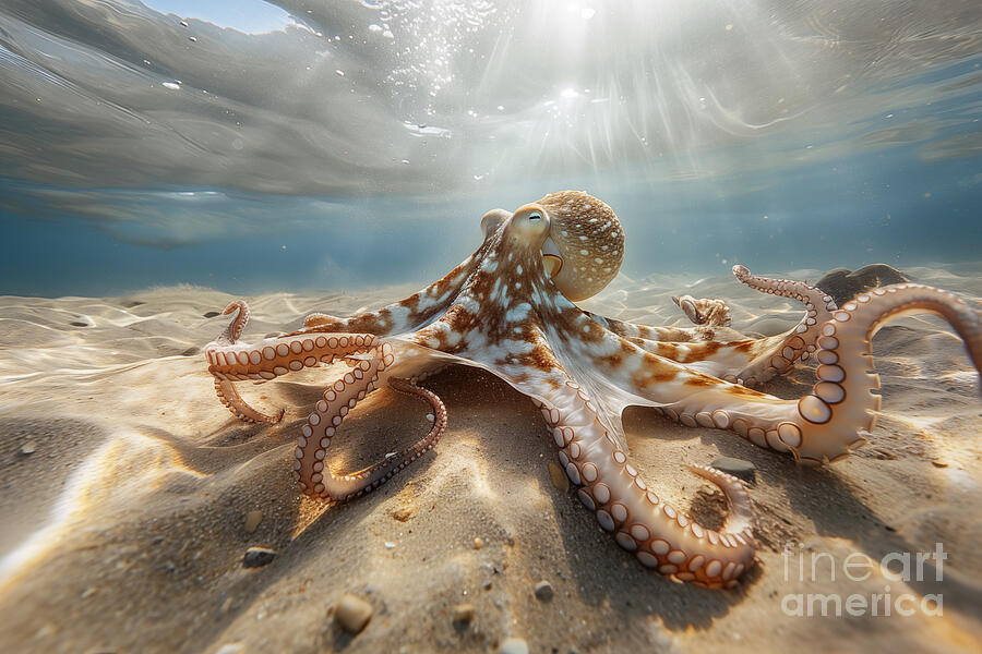 Swimming octopus Photograph by Delphimages Photo Creations