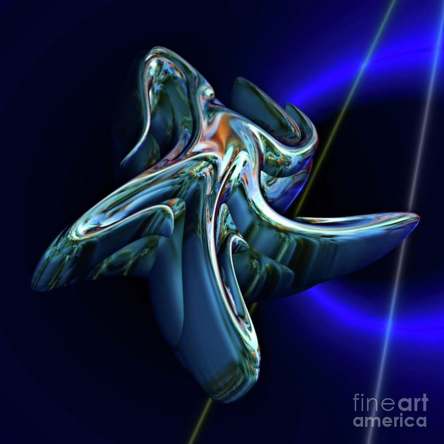Swimming Starfish  Incendia fractals Digital Art by Elaine Manley