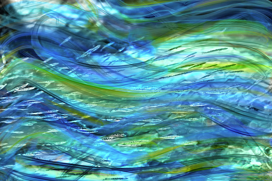 Swimming with Fishes Digital Art by Peggy Collins