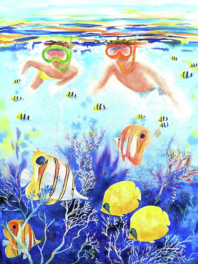 Swimming with the Fish Painting by Carlin Blahnik CarlinArtWatercolor