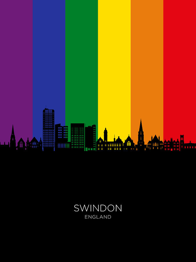 Swindon England Skyline #26 Digital Art by Michael Tompsett