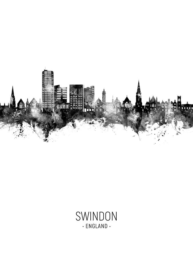 Swindon England Skyline #31 Digital Art by Michael Tompsett