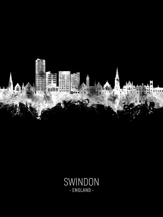 Swindon England Skyline #32 Digital Art by Michael Tompsett