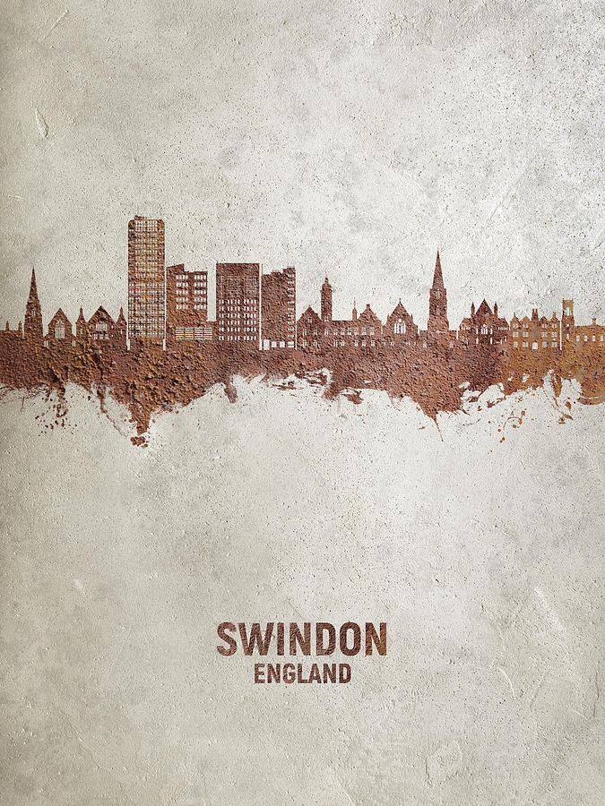 Swindon England Skyline #43 Digital Art by Michael Tompsett
