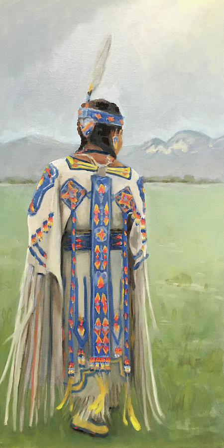 Native American Painting - Swing and Sway, Buckskin Dancer by Elizabeth Jose