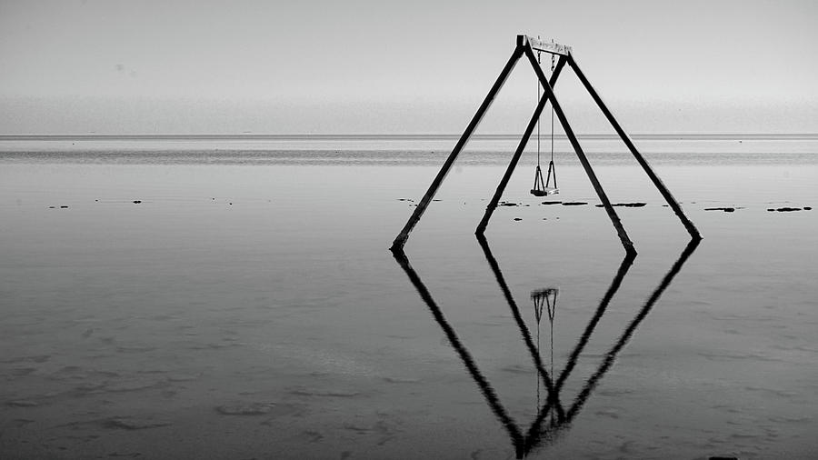 Swing Set in Salton Sea in Southeast California Digital Art by Matthew Bamberg