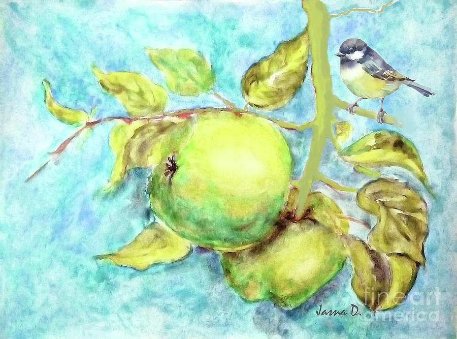 Swinging With Apples Painting by Jasna Dragun