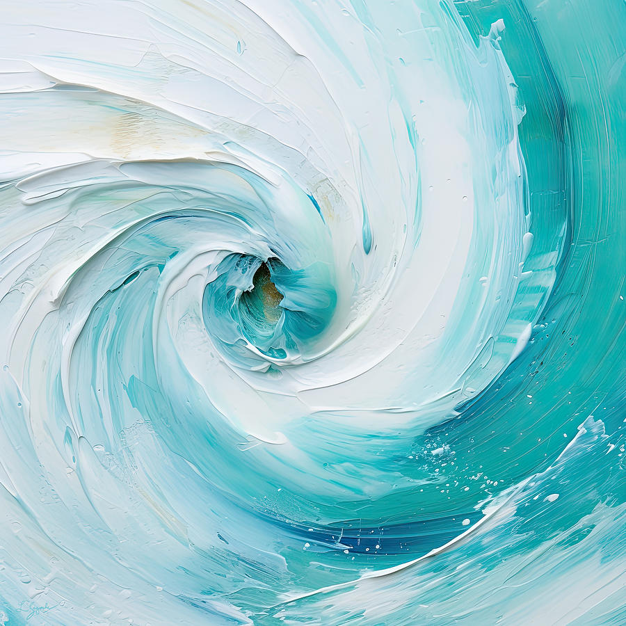 Swirl Art - Day At The Beach Art Digital Art by Lourry Legarde