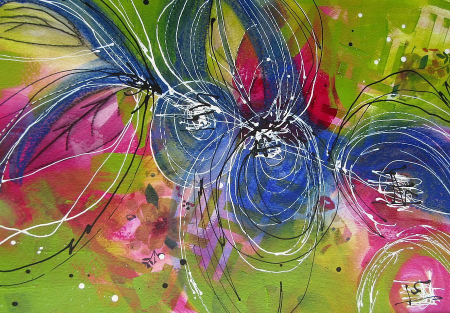Swirl Crazy Painting by Louise Adams