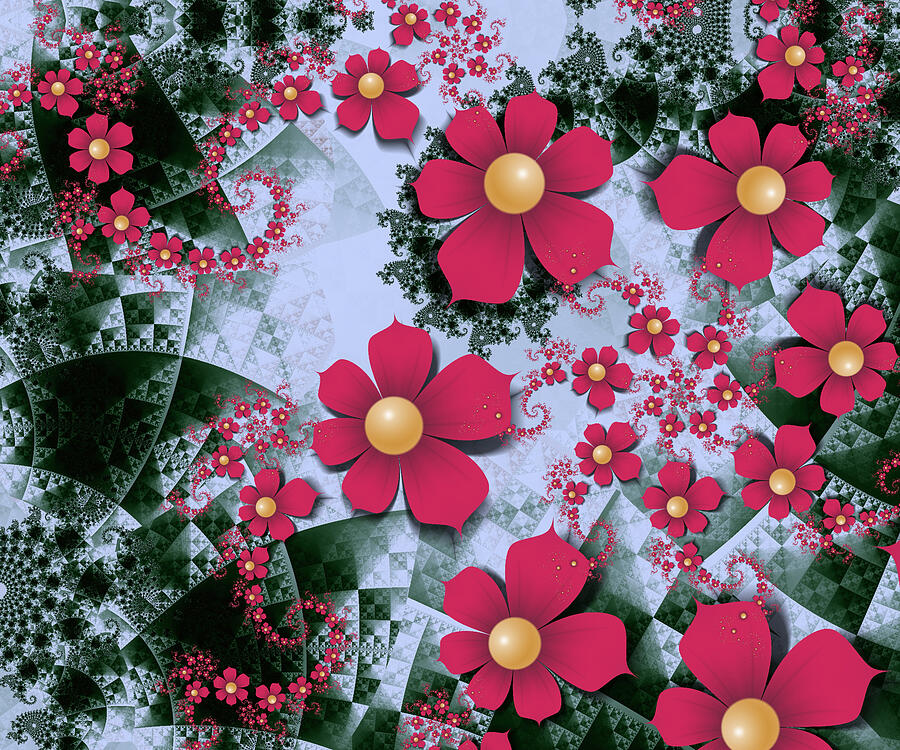 Swirl Of Flowers Digital Art by Lena Auxier