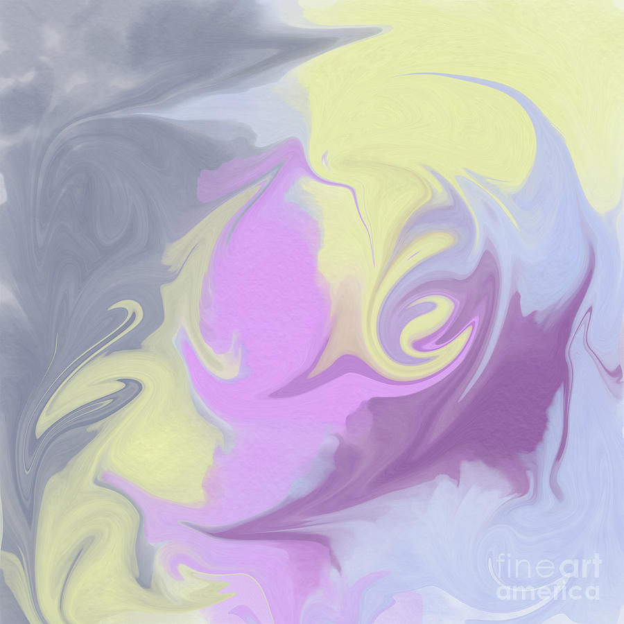 Swirling abstract in purple and yellow Digital Art by Bentley Davis