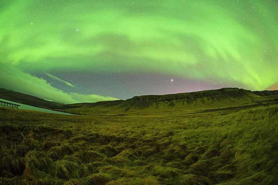 Swirling Aurora Hvalfjordur Hvitanes Iceland Photograph by Toby McGuire