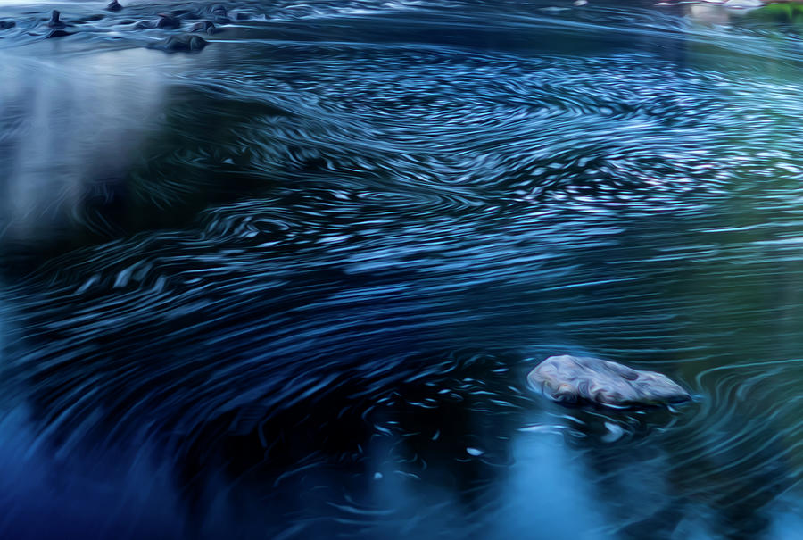 Swirling Blue Water Abstract  Photograph by Sandra Js