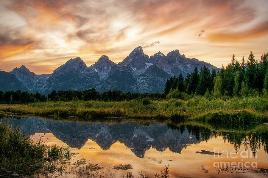 Swirling Colors Over The Tetons Photograph