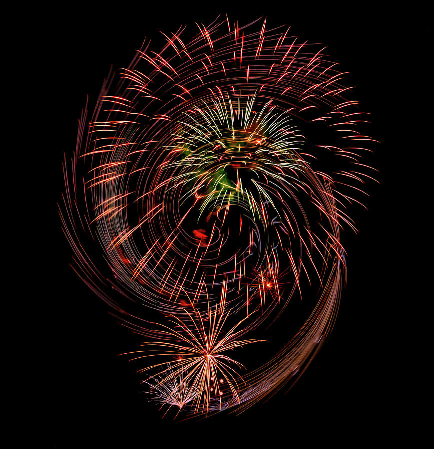 Swirling Fireworks Digital Art by Nicholas McCabe