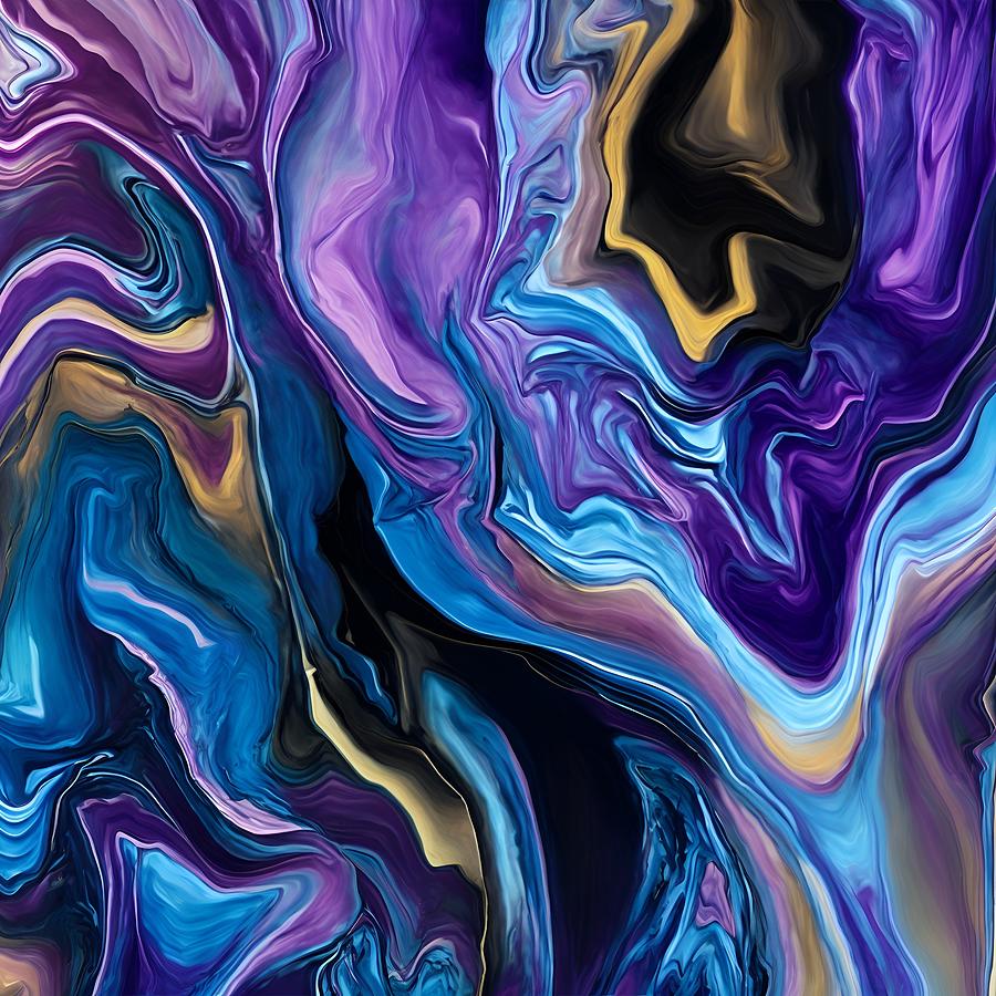 Swirling Purple and Blue Paint Digital Art by Pamela Bloem - Fine Art ...