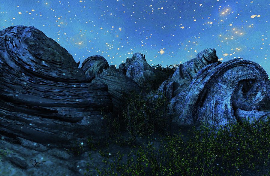 Swirling Rocks 3 Digital Art by David Luebbert