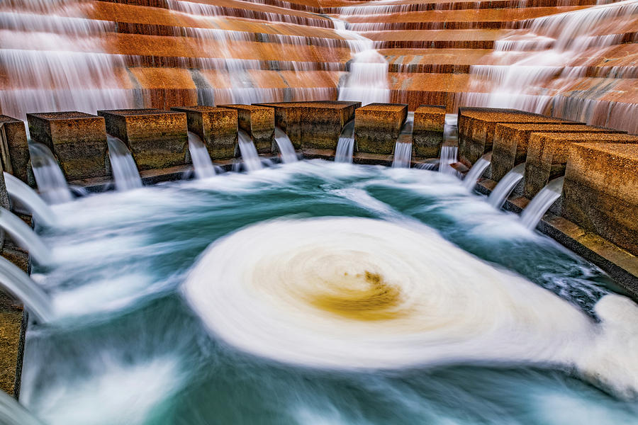 Swirling Water Gardens - Fort Worth Texas Photograph by Gregory Ballos