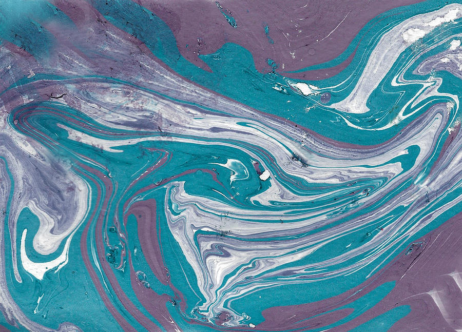Turquoise, Lavender, and Purple Swirl Design Painting by Ali Baucom