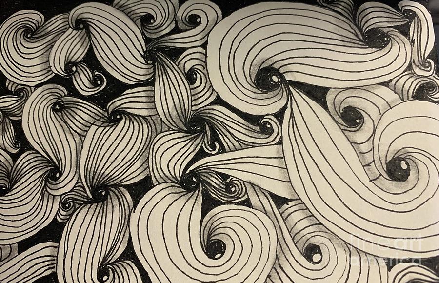 Swirls and Black Pearls Drawing by Terri DelCampo - Fine Art America