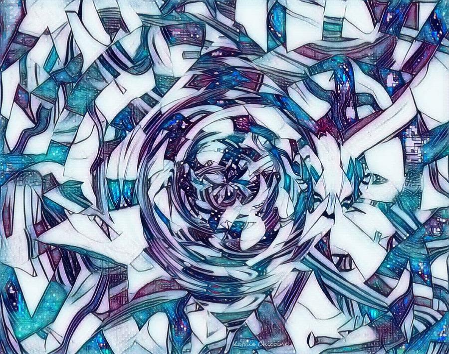 Swirls of Blue Digital Art by Kathie Chicoine