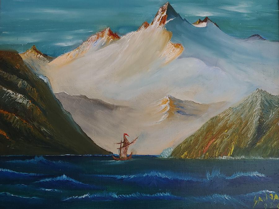 Swiss Alps Painting by Sanjay Sen - Pixels