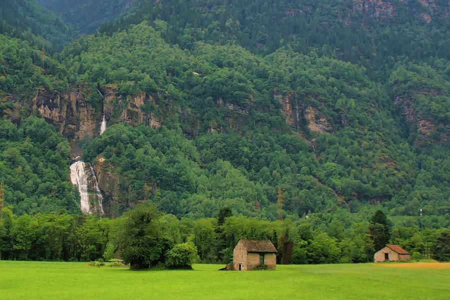 Swiss Countryside with Waterfall Photograph by Matthew DeGrushe